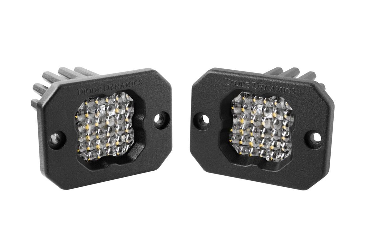 Diode Dynamics Stage Series C1 White Sport Flush Mount LED Pod - Pair