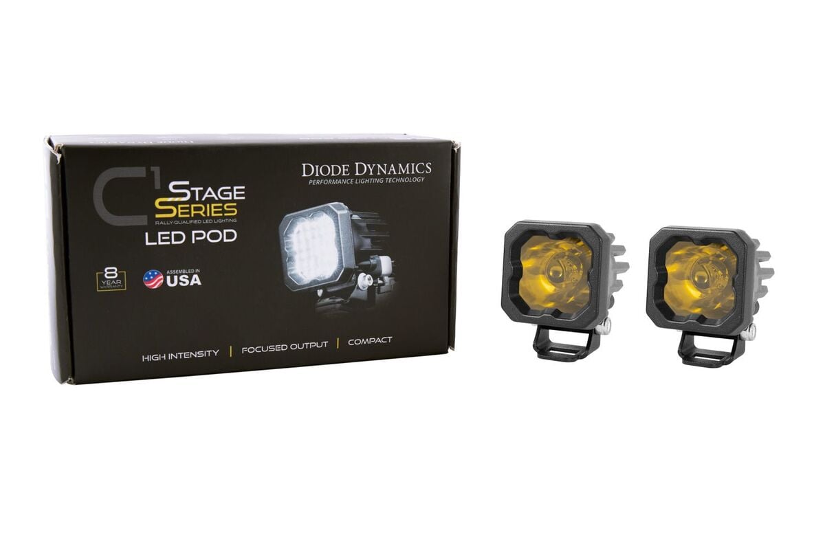 Diode Dynamics Stage Series C1 Yellow Pro Standard LED Pod - Pair