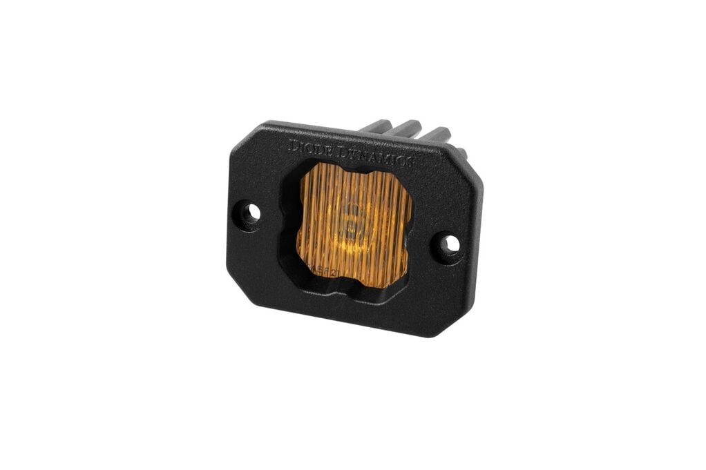 Diode Dynamics Stage Series C1 Yellow SAE Fog Flush Mount LED Pod - One