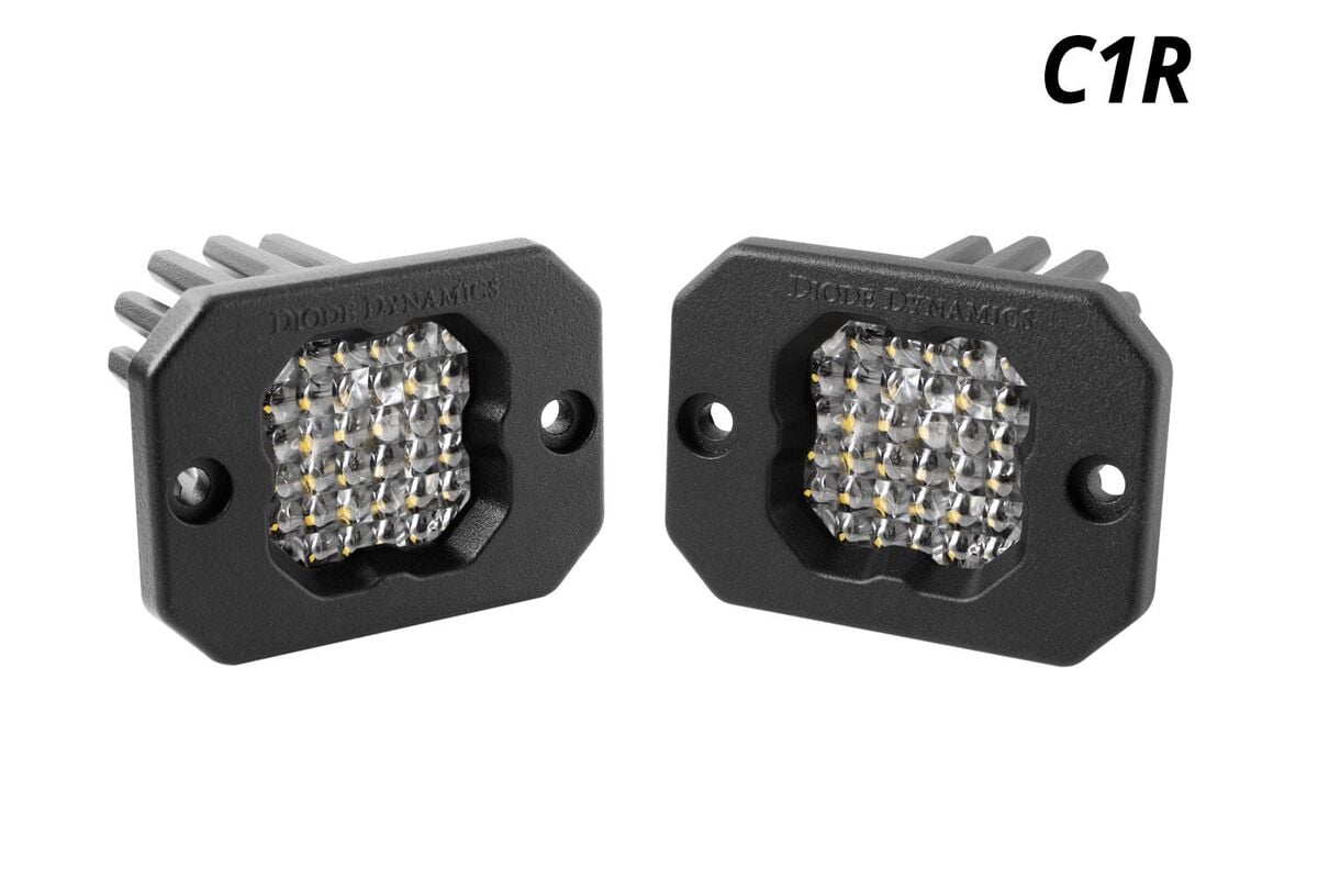 Diode Dynamics Stage Series C1R White Flood Flush Mount LED Pod - Pair