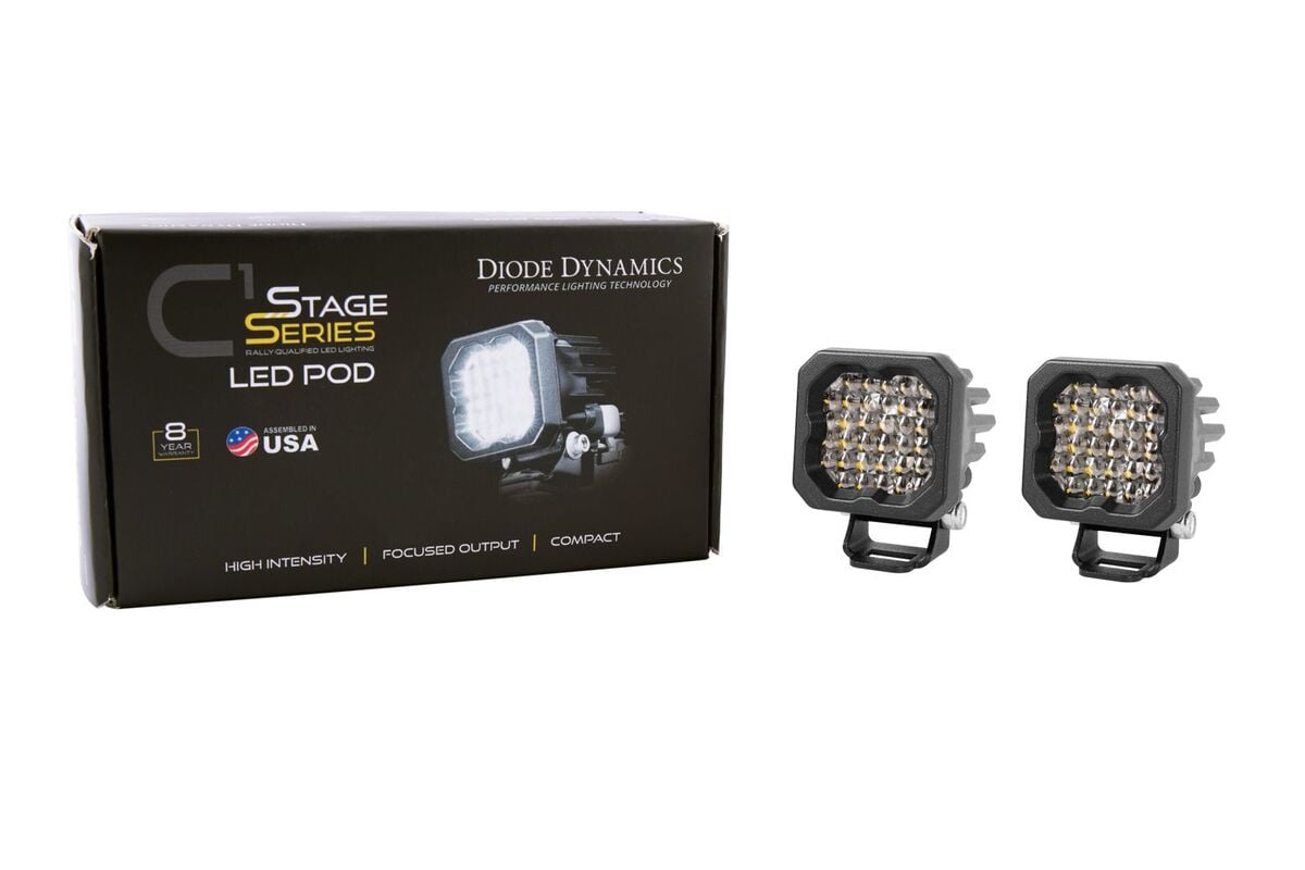 Diode Dynamics Stage Series C1R White Flood Standard LED Pod - Pair