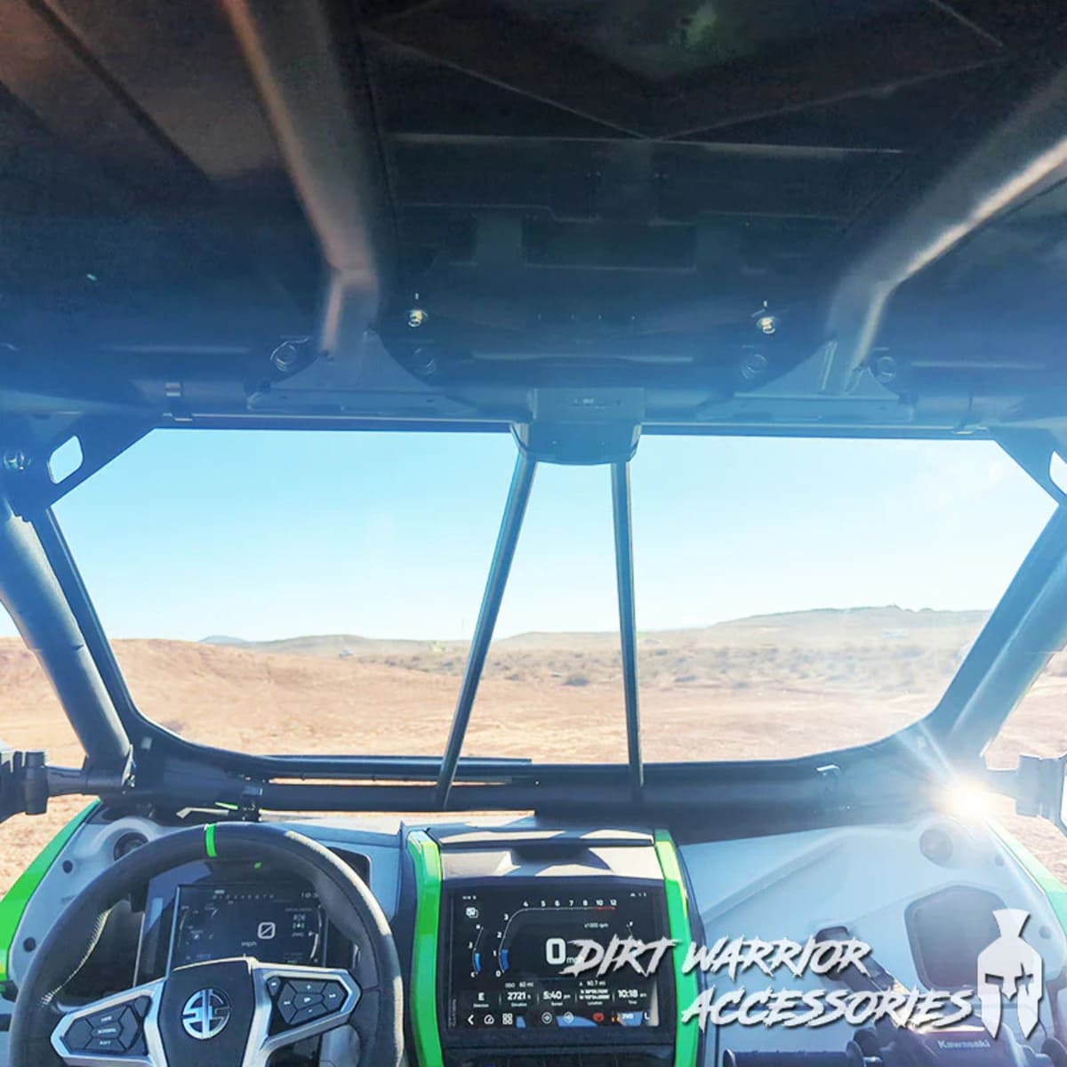 Dirt Warrior '25+ Kawasaki Teryx H2 Front Windshield w/ Intrusion Bars