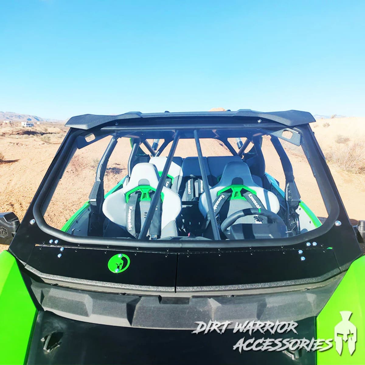 Dirt Warrior '25+ Kawasaki Teryx H2 Front Windshield w/ Intrusion Bars