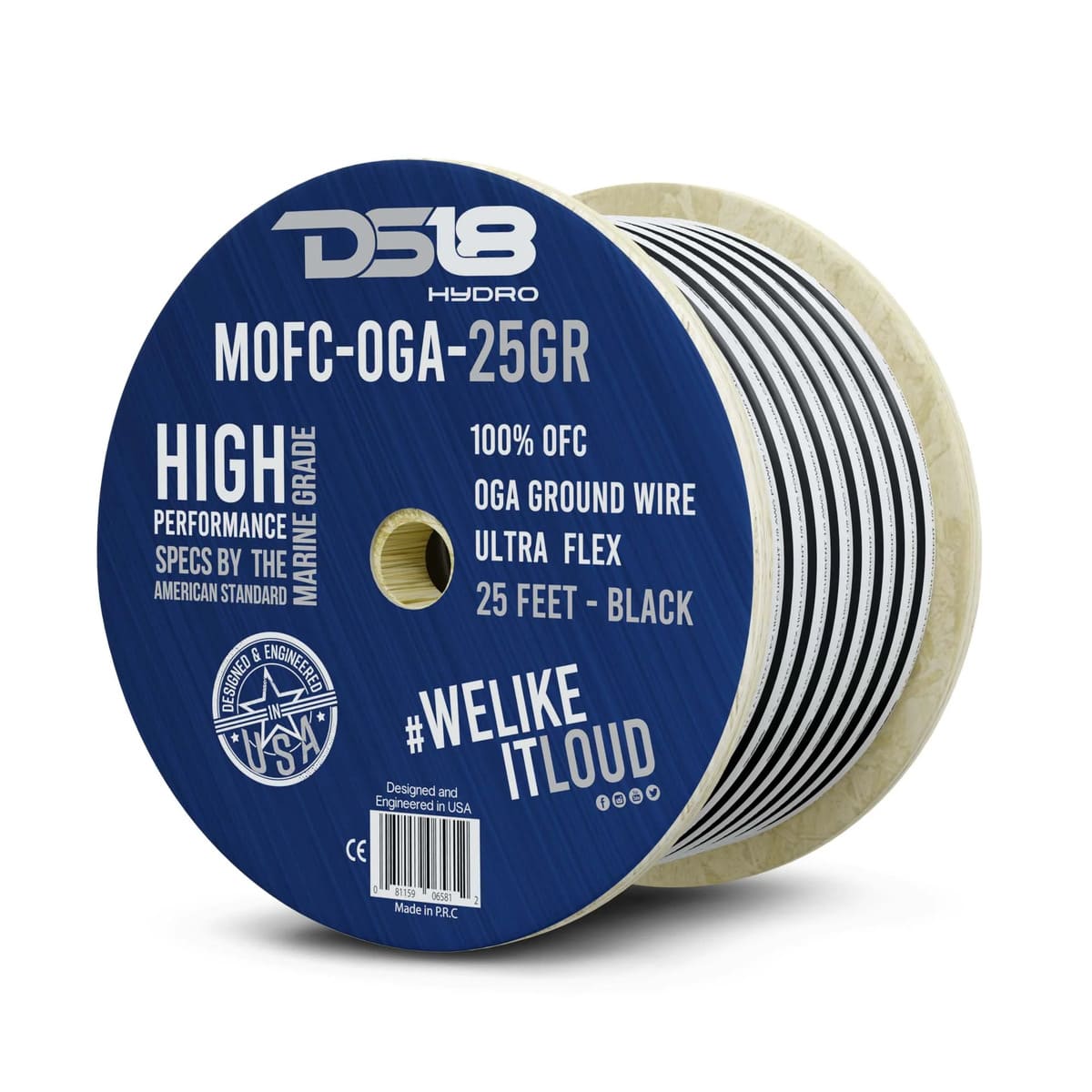 DS18 0-GA Marine Grade Tinned 100% Copper OFC Ground Wire - 25 Feet