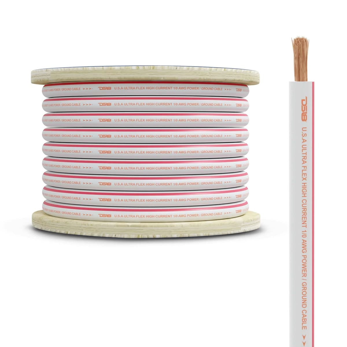 DS18 0-GA Marine Grade Tinned 100% Copper OFC Power Wire - 25 Feet