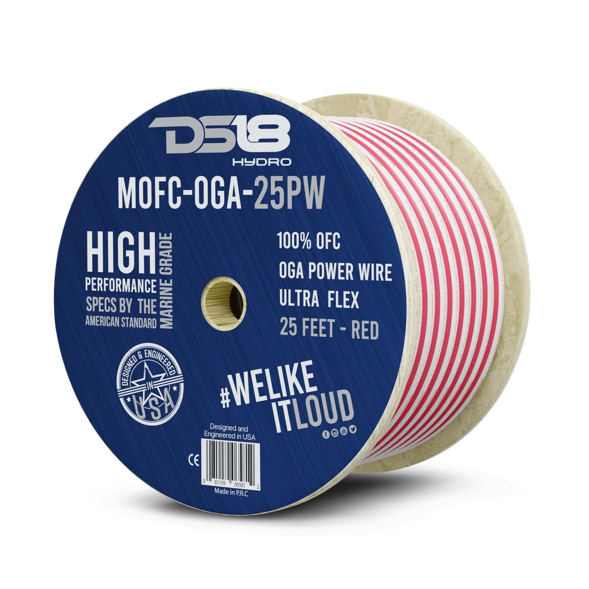 DS18 0-GA Marine Grade Tinned 100% Copper OFC Power Wire - 25 Feet