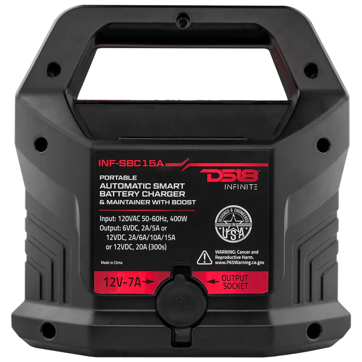 DS18 15 AMP Automatic Smart Lithium & AGM Battery Charger, Maintainer & Jump Booster