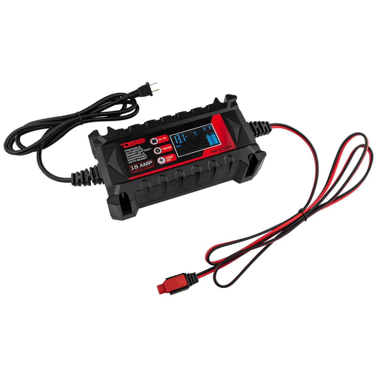 DS18 15 AMP Automatic Smart Lithium & AGM Car Battery Charger & Maintainer