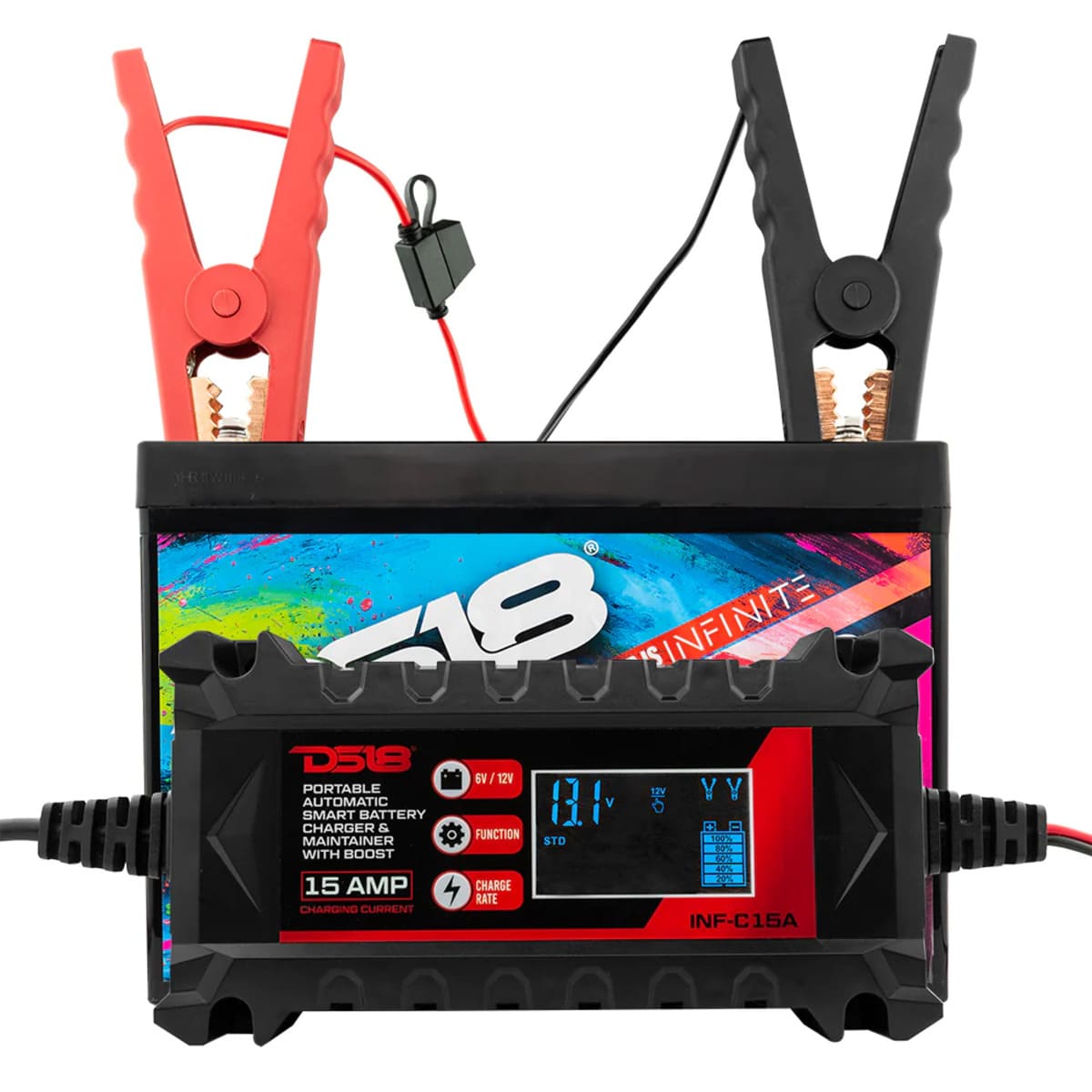 DS18 15 AMP Automatic Smart Lithium & AGM Car Battery Charger & Maintainer