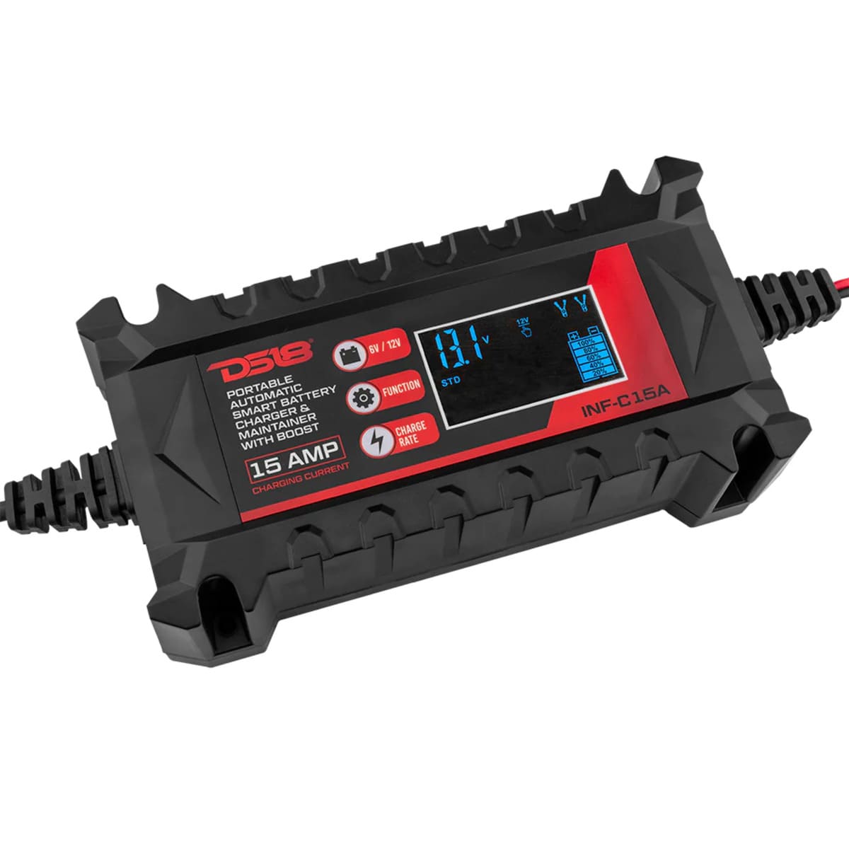 DS18 15 AMP Automatic Smart Lithium & AGM Car Battery Charger & Maintainer