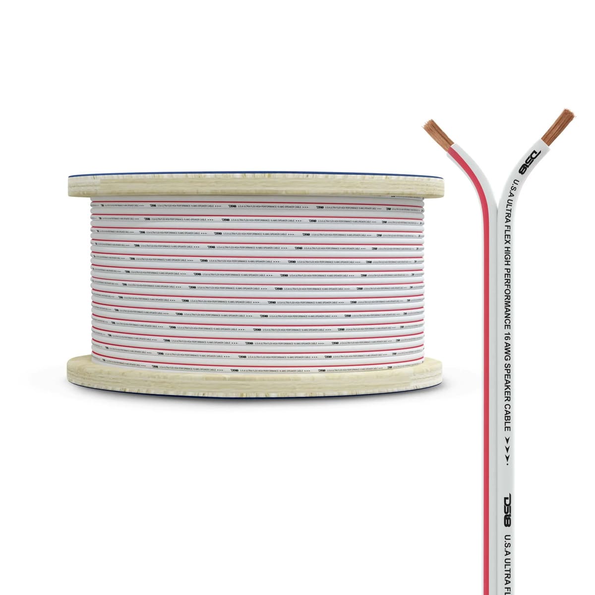 DS18 16-GA Marine Grade Tinned 100% Copper OFC Speaker Wire - 150 Feet
