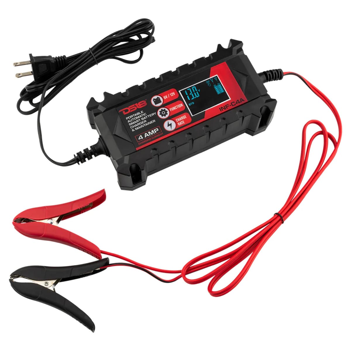 DS18 4 AMP Automatic Smart Lithium & AGM Car Battery Charger & Maintainer