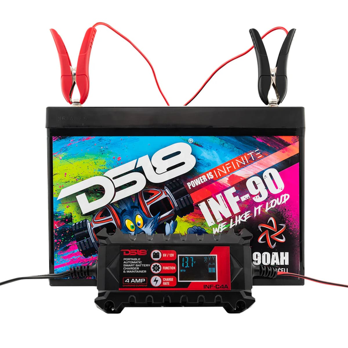 DS18 4 AMP Automatic Smart Lithium & AGM Car Battery Charger & Maintainer