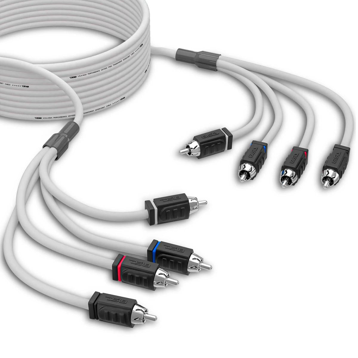 DS18 4 Channel Marine Grade Tinned 100% Copper OFC RCA - 25 Feet