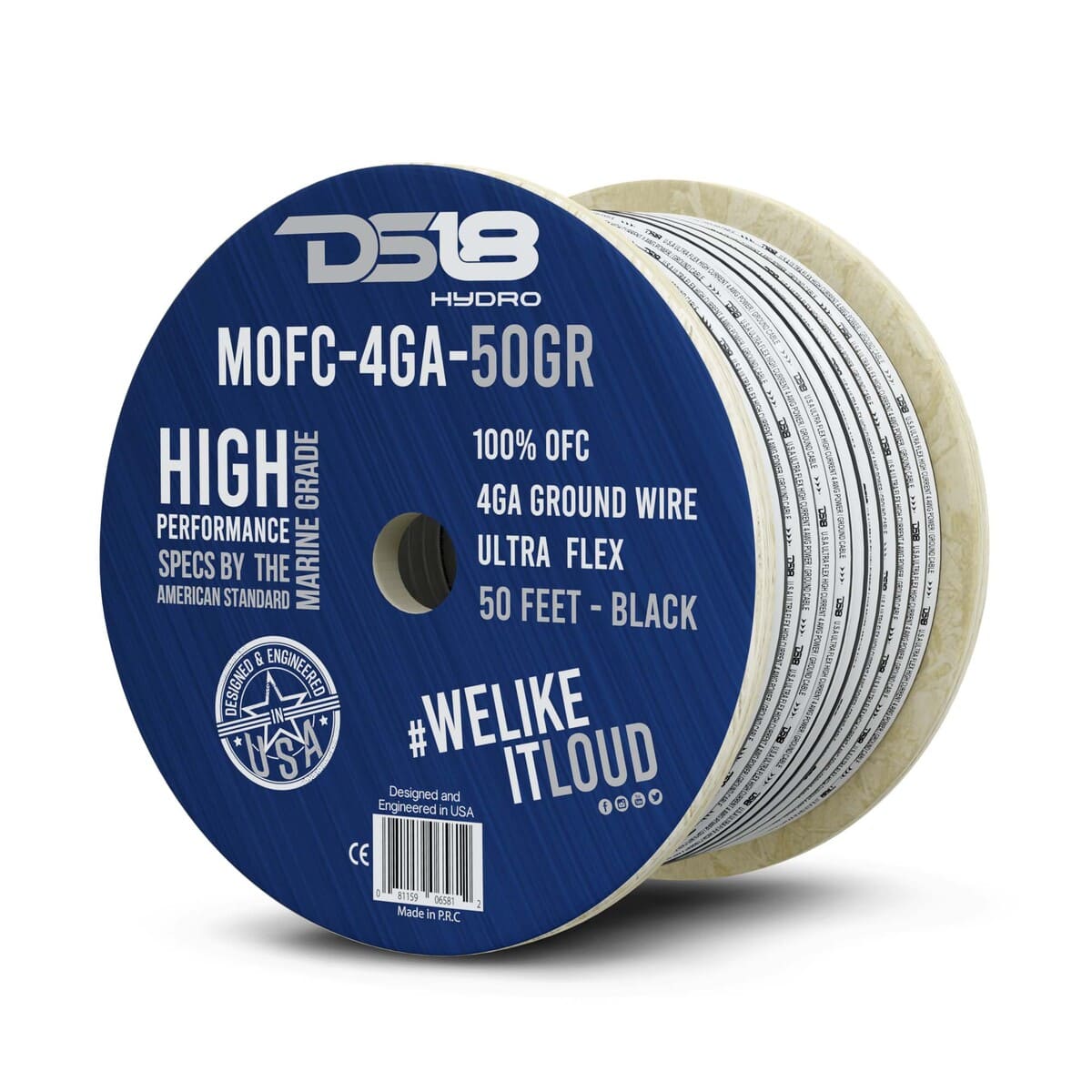 DS18 4-GA Marine Grade Tinned 100% Copper OFC Ground Wire - 50 Feet