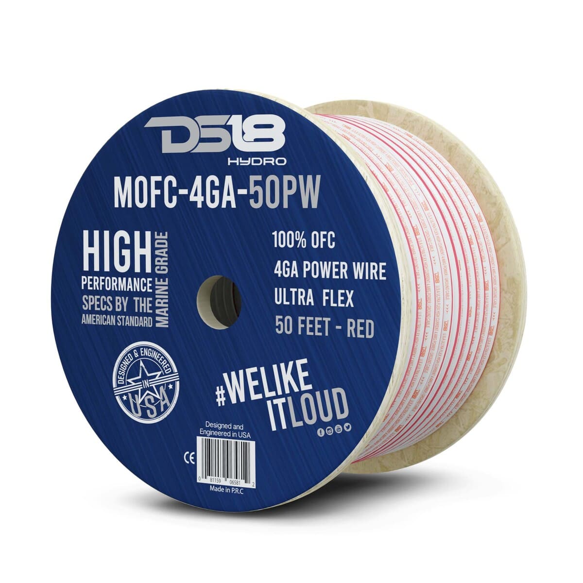 DS18 4-GA Marine Grade Tinned 100% Copper OFC Power Wire - 50 Feet