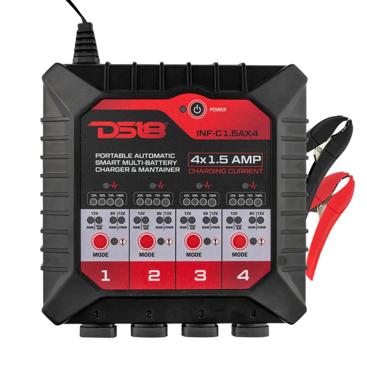 DS18 4 X 1.5 AMP Automatic Smart Lithium & AGM Battery Charger & Maintainer