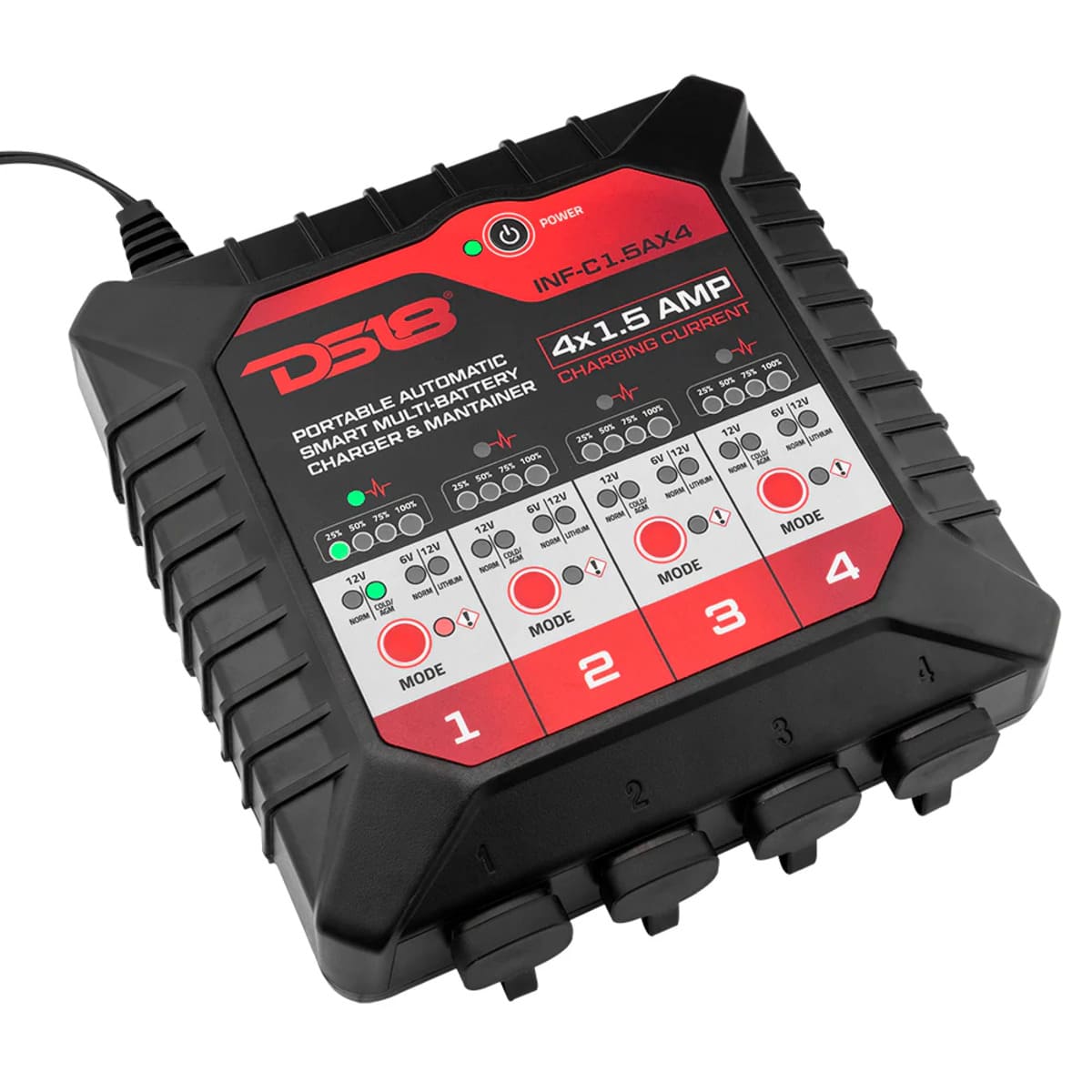 DS18 4 X 1.5 AMP Automatic Smart Lithium & AGM Battery Charger & Maintainer
