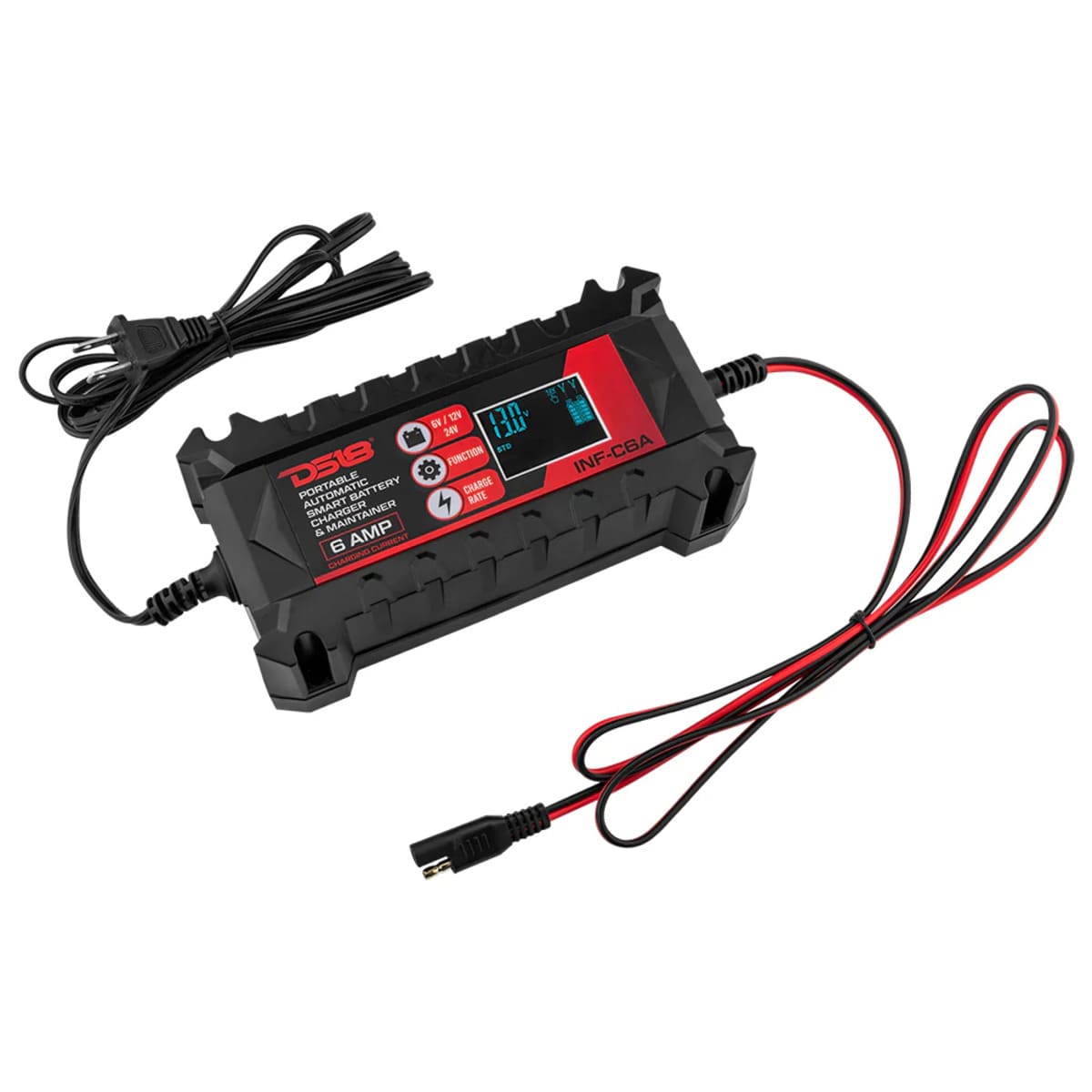 DS18 6 AMP Automatic Smart Lithium & AGM Car Battery Charger & Maintainer