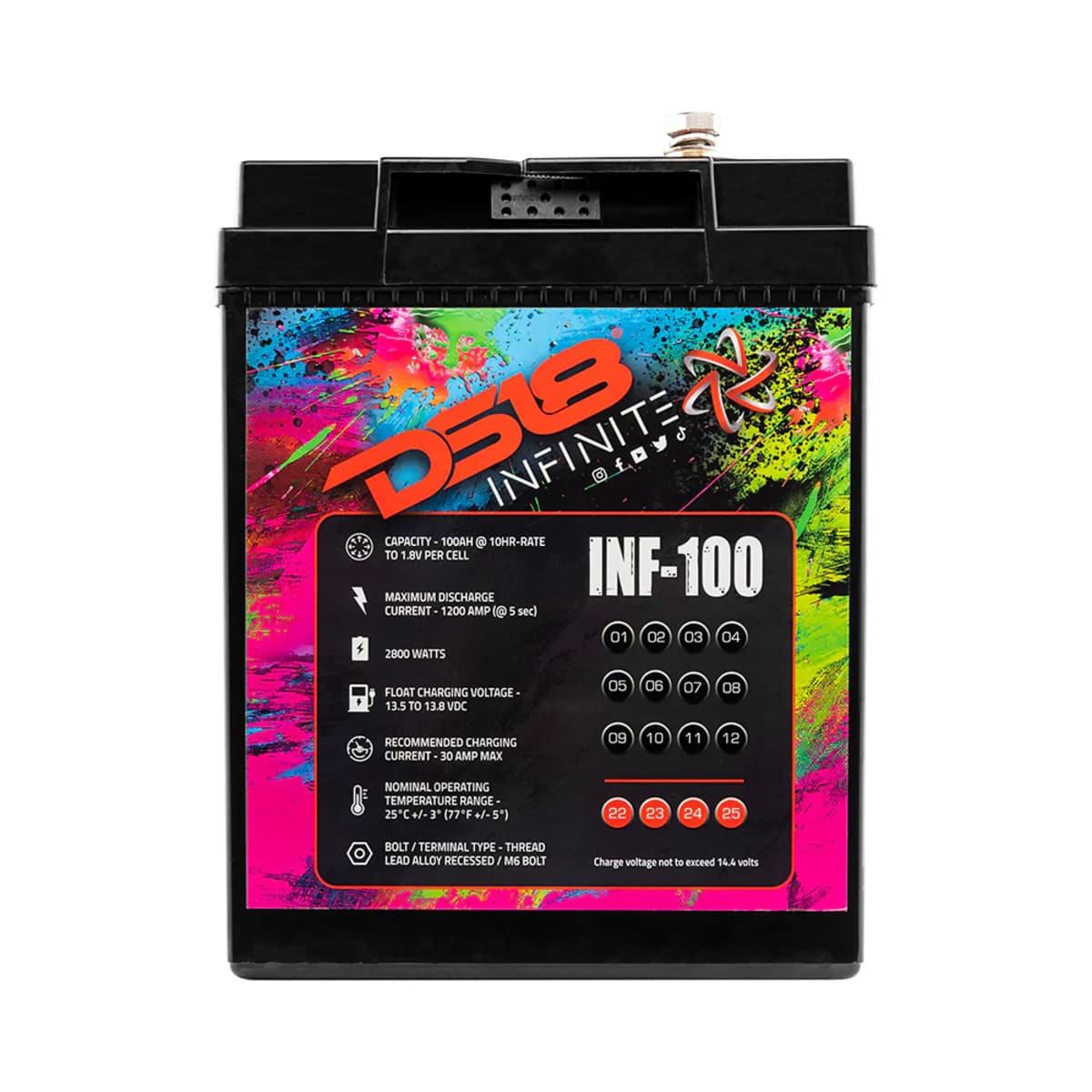 DS18 Infinite 100 AH AGM Power Cell Battery