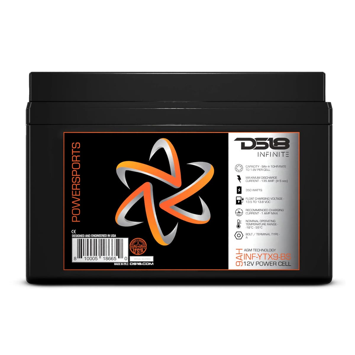 DS18 Infinite 350 Watts 9 AH AGM Power Cell For Power Sports