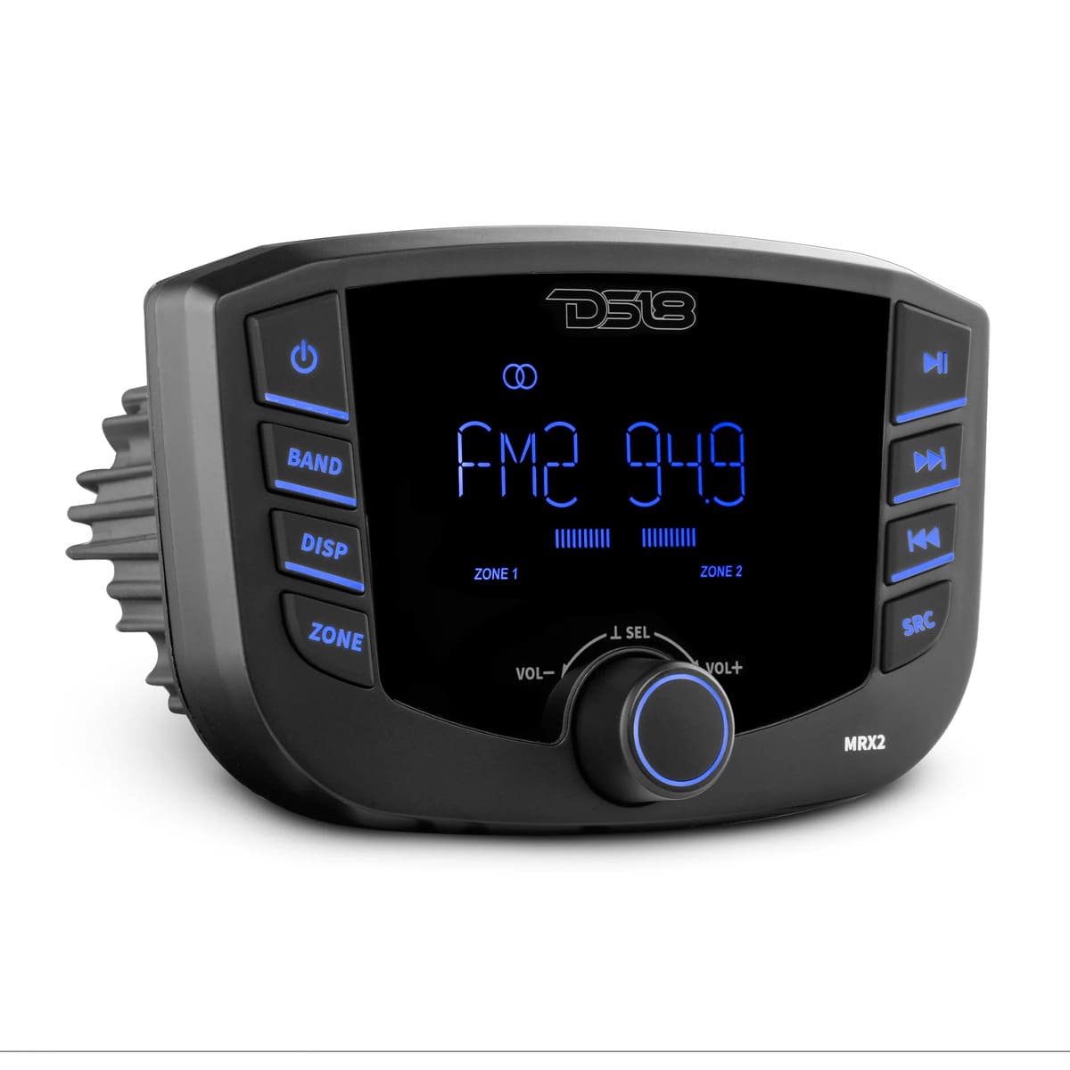 DS18 Marine & Powersports Head Unit 3" LCD Screen , 2 Zones, 4 volts Output, BT, RDS 4X50 Watts