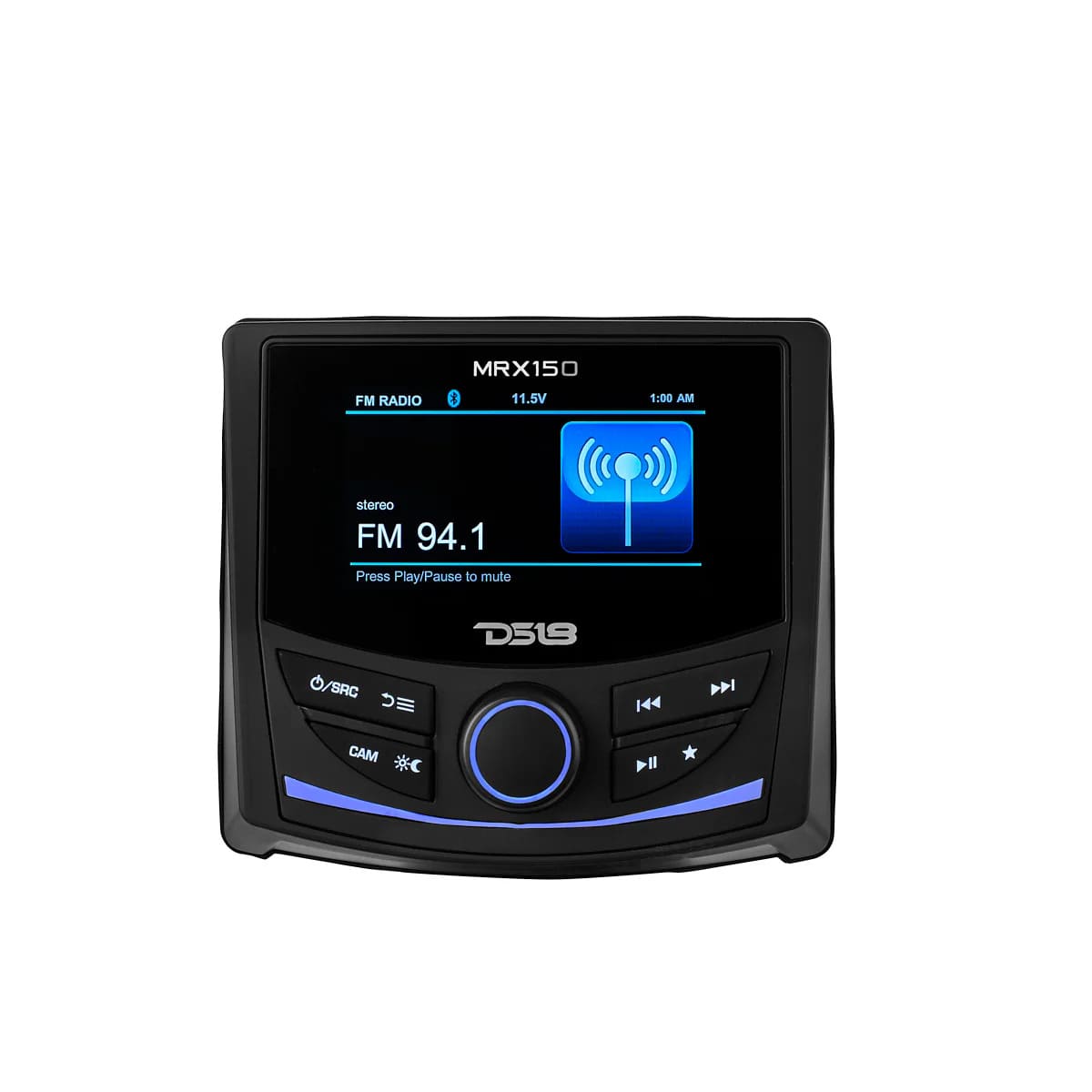 DS18 Marine & Powersports Headunit 2 Zones, 4 Volts Output, BT, RDS 4 X 50 Watts 3" Color TFT Screen