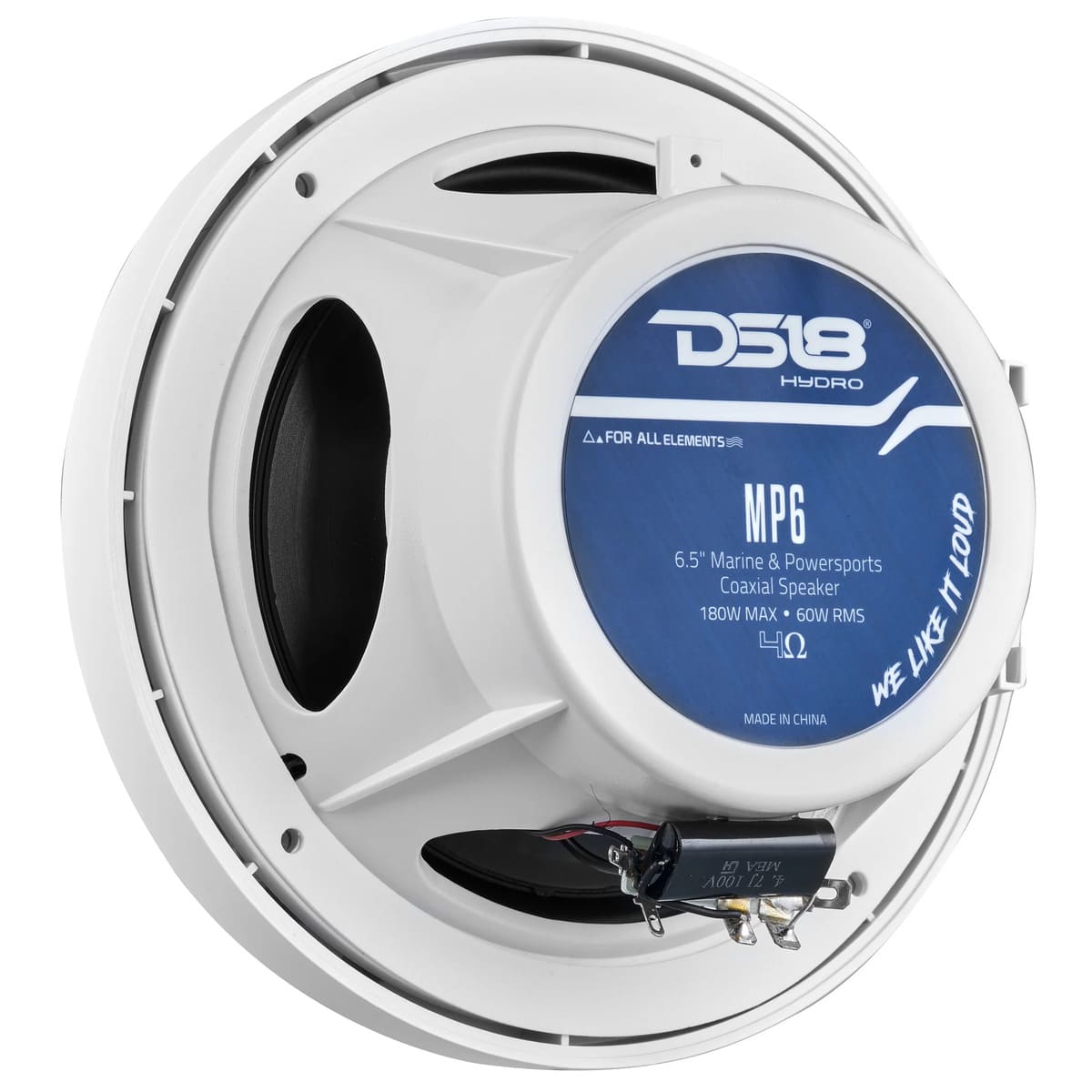 DS18 MP 6.5" 2-Way Coaxial Marine Speaker 60 Watts RMS 4-Ohm