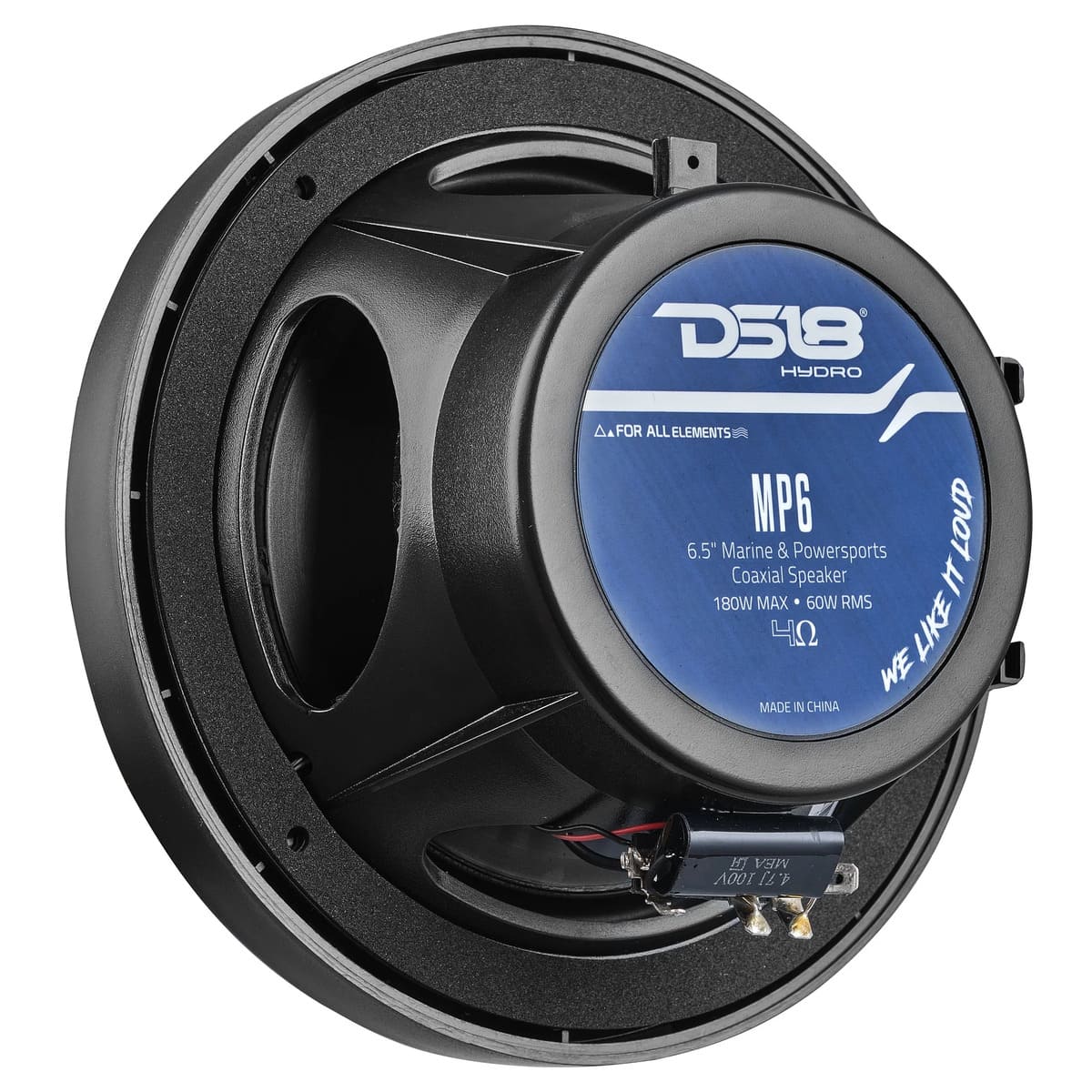 DS18 MP 6.5" 2-Way Coaxial Marine Speaker 60 Watts RMS 4-Ohm