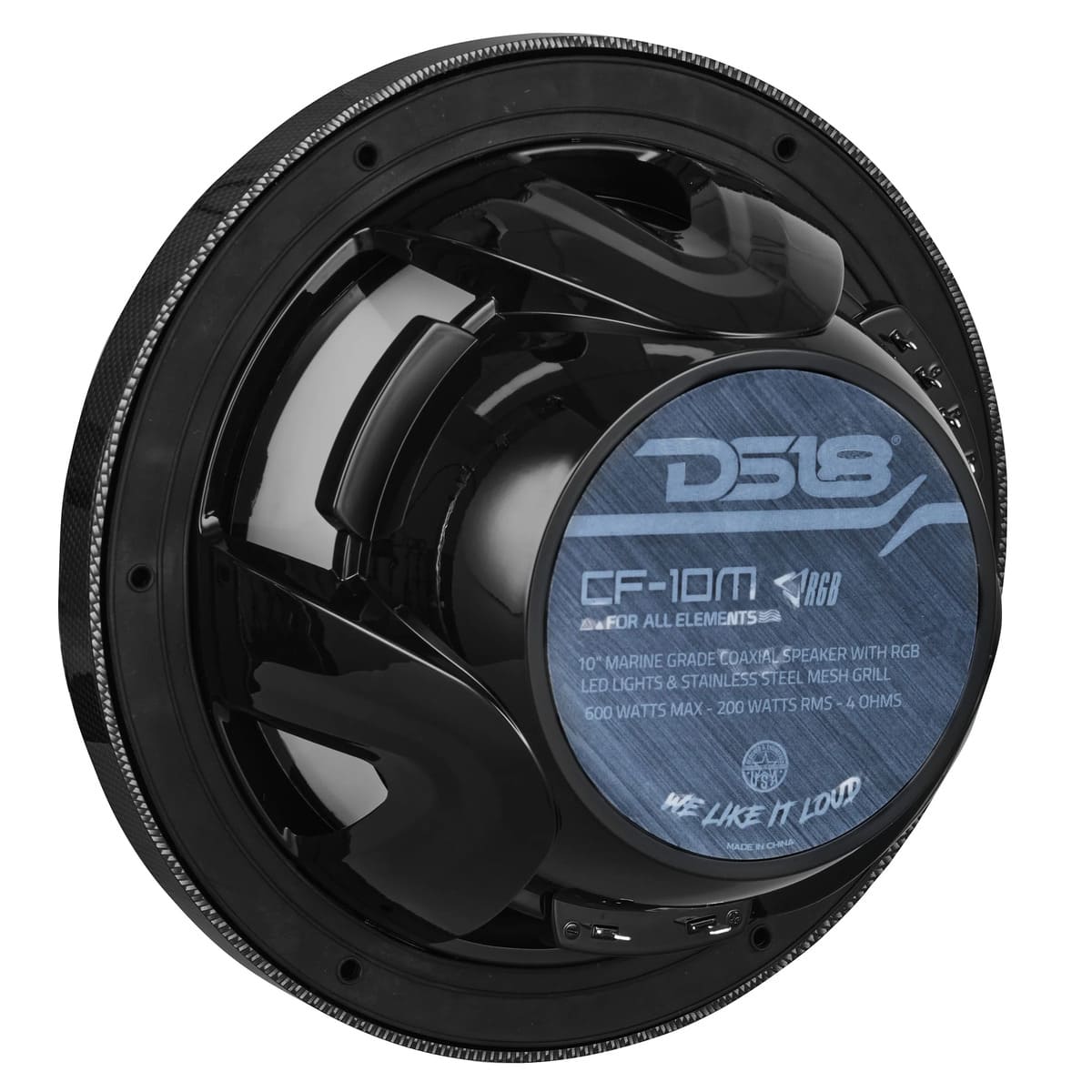 DS18 NXL 10" 2-Way Coaxial Marine Speaker with RGB LED Lights 200 Watts RMS 4-Ohm
