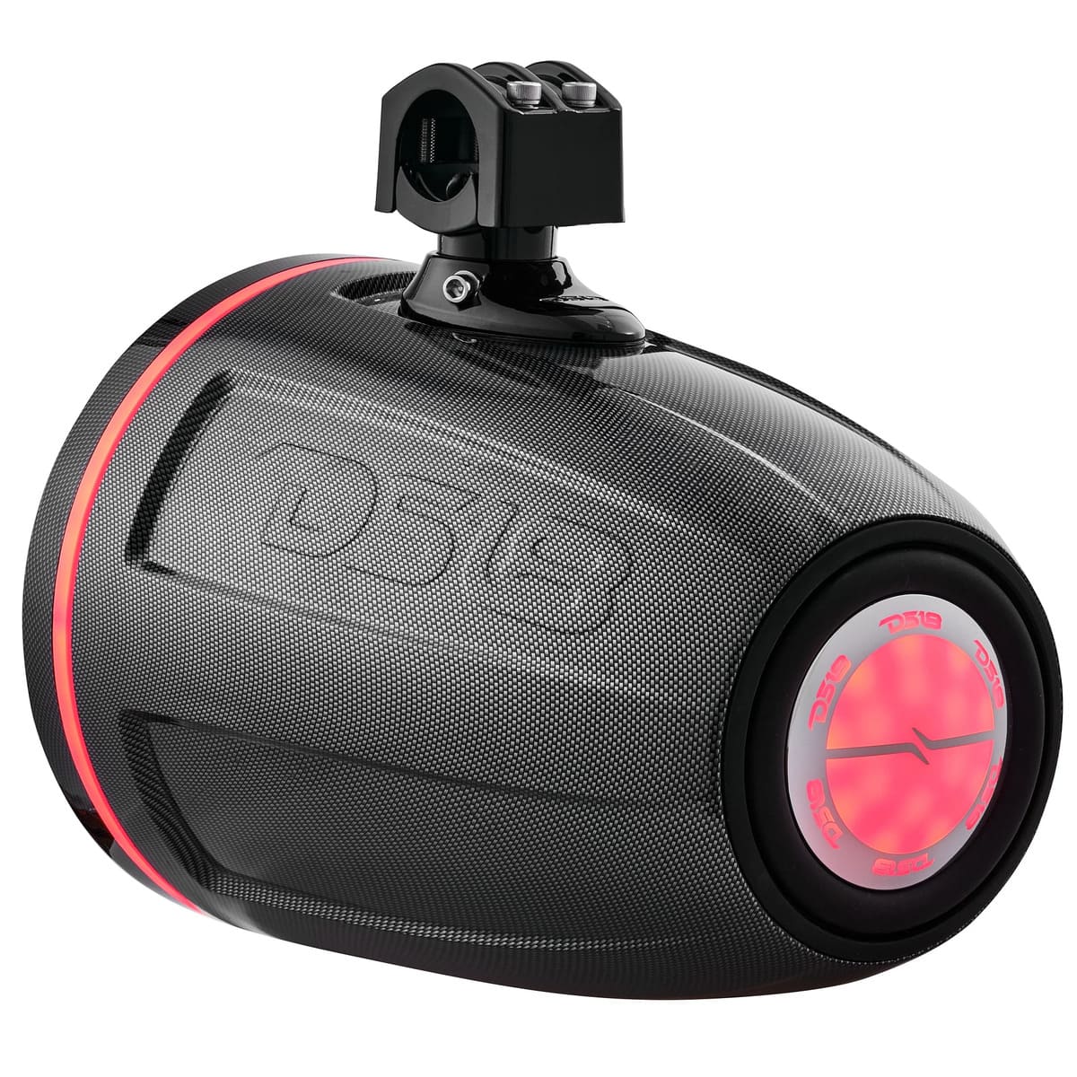 DS18 NXL 10" Marine and Powersports Empty Tower RGB LED Lights - Black Carbon Fiber