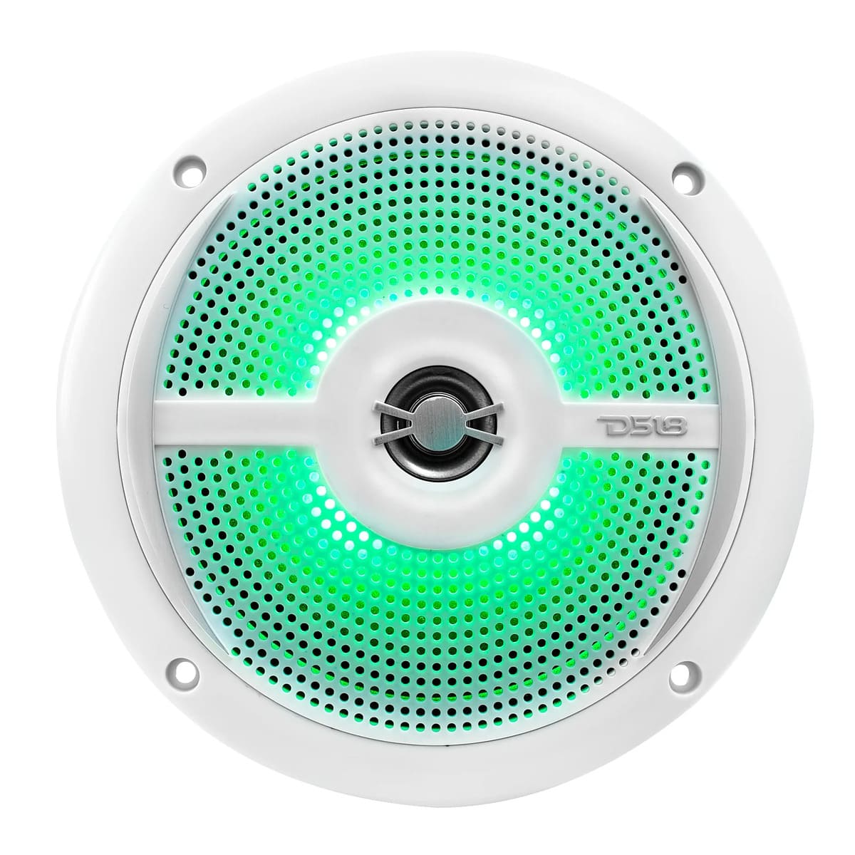 DS18 NXL 6.5" 2-Way Coaxial Marine Shallow Speaker w/ 25 Watts RMS 4-Ohm RGB LED Lights