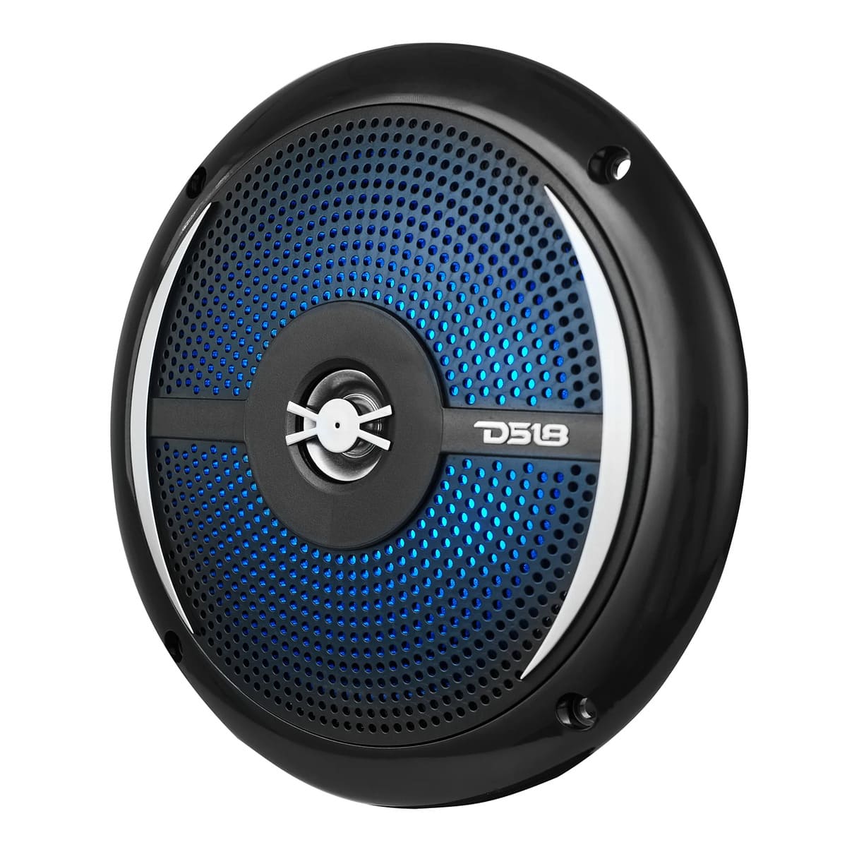 DS18 NXL 6.5" 2-Way Coaxial Marine Shallow Speaker w/ 25 Watts RMS 4-Ohm RGB LED Lights