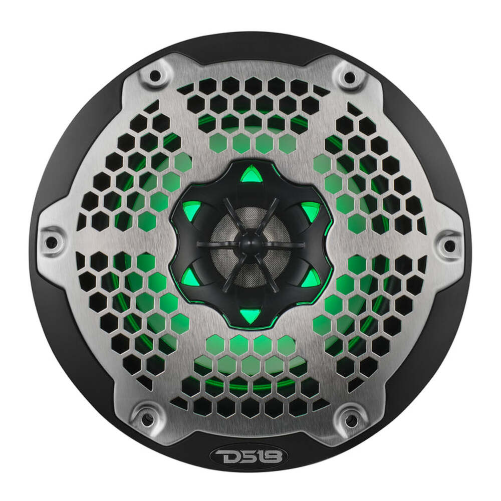 DS18 NXL 6.5" 2-Way Coaxial Marine Speaker w/ 100 Watts RMS 4-Ohm RGB LED Lights