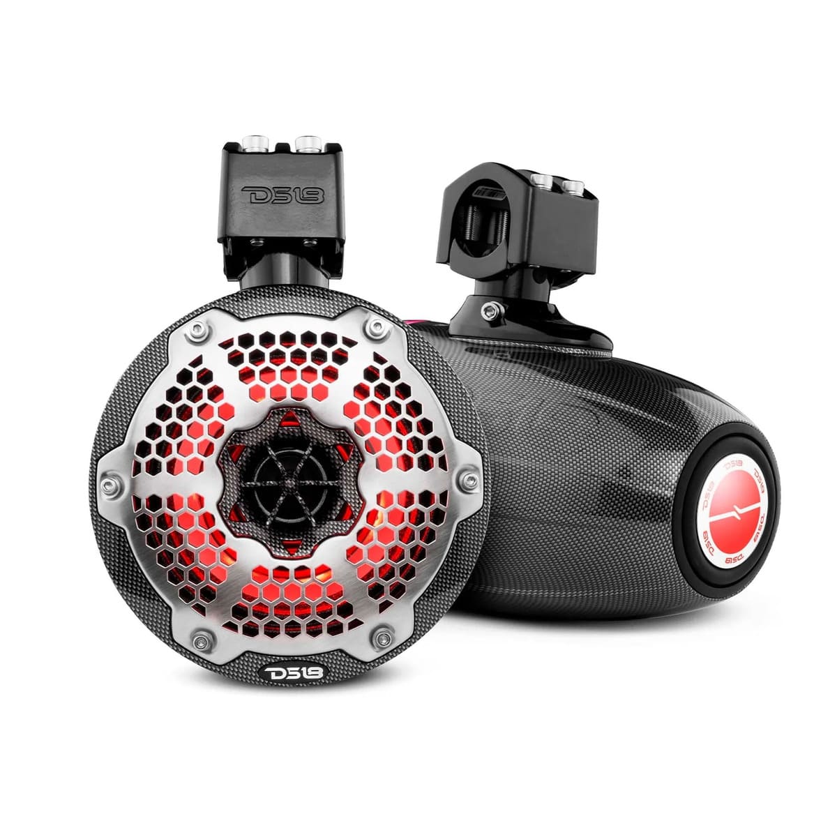DS18 NXL 6.5" Neodymium Marine & Powersports Towers with Built-in Passive Radiator, 1" Driver & 150 Watts RMS RGB LED