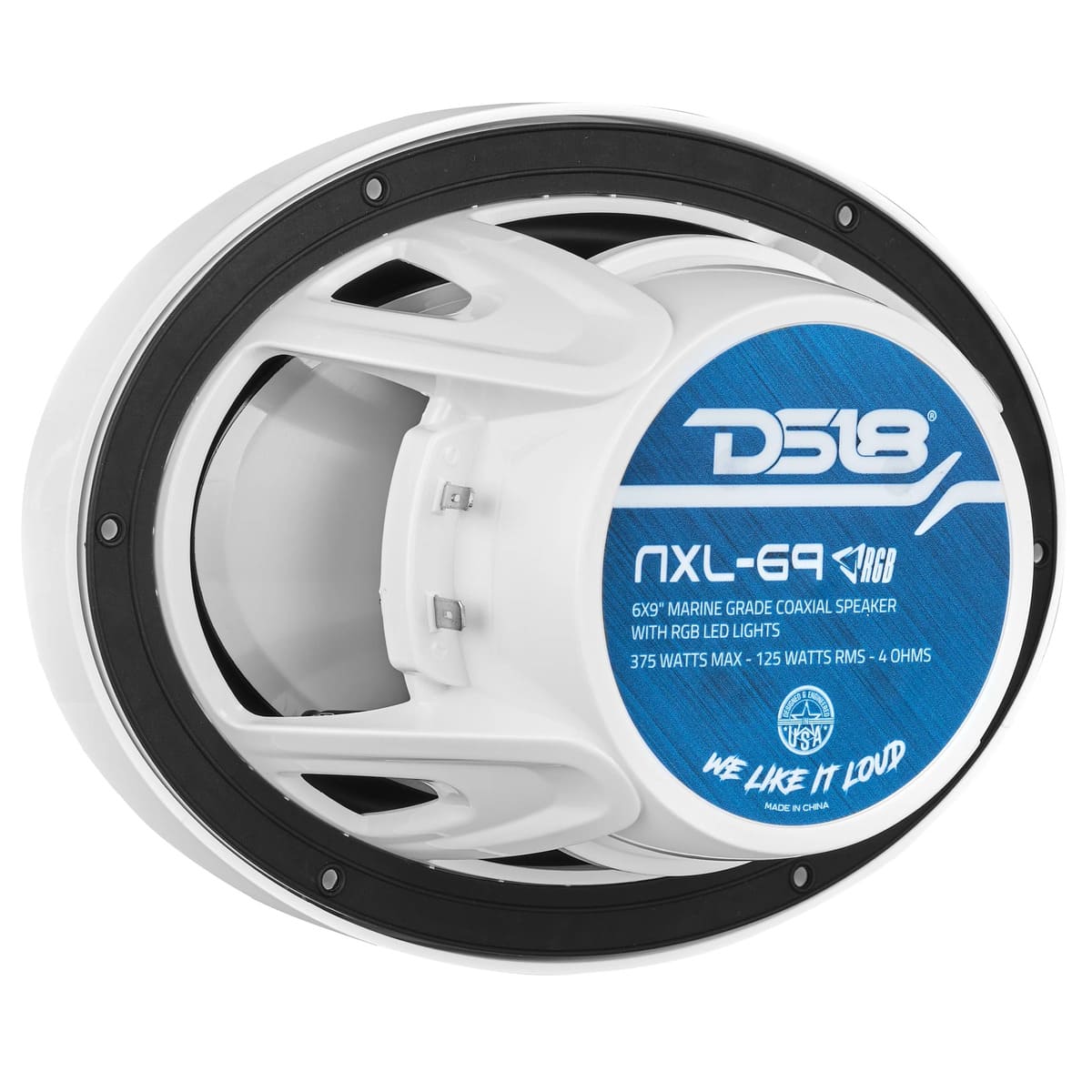 DS18 NXL 6x9" 2-Way Coaxial Marine Speaker w/ 125 Watts RMS 4-Ohm RGB LED Lights