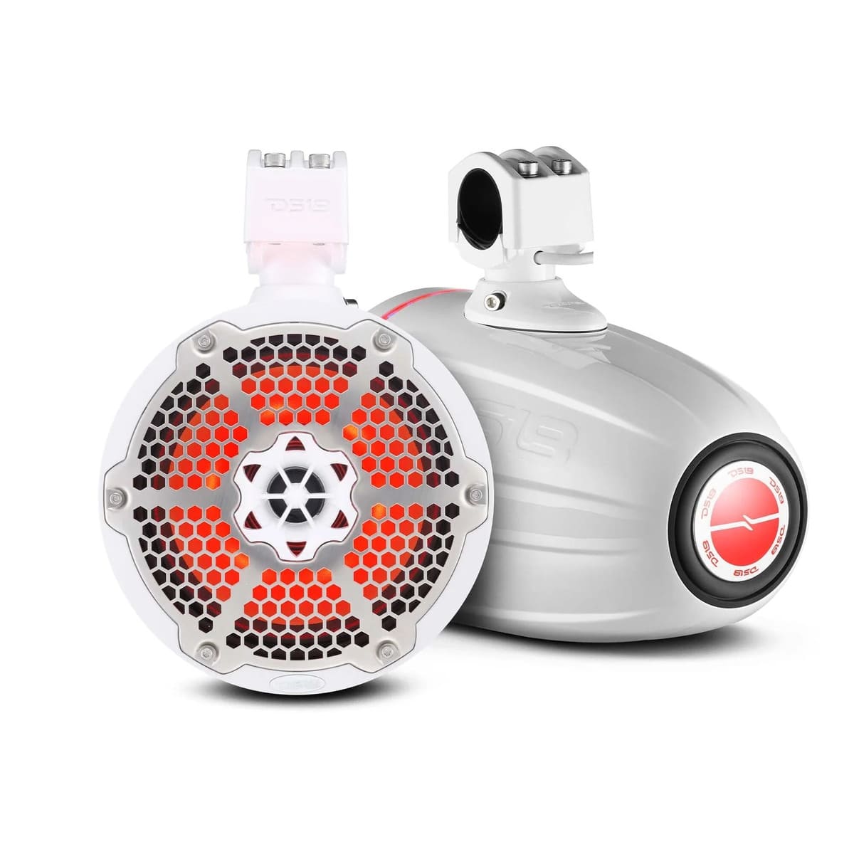 DS18 NXL 8" Neodymium Marine & Powersports Towers with Built-in Passive Radiator, 1" Driver & 180 Watts RMS RGB LED
