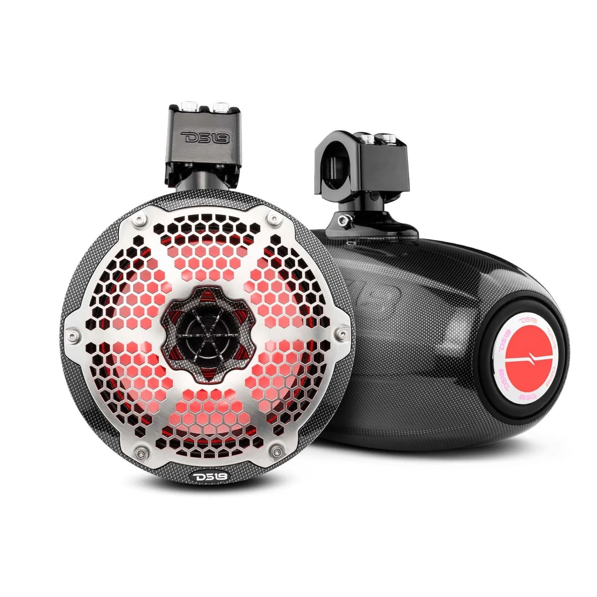 DS18 NXL 8" Neodymium Marine & Powersports Towers with Built-in Passive Radiator, 1" Driver & 180 Watts RMS RGB LED