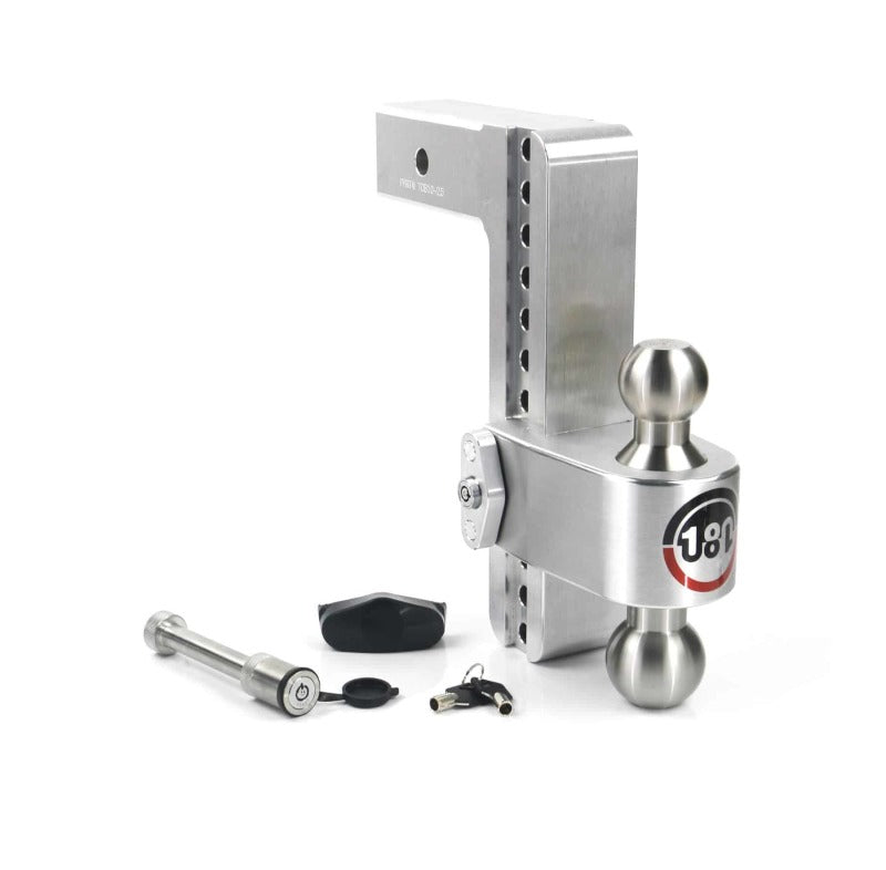 Weigh Safe 180 Hitch 10in Drop Hitch & 2.5in Shank (10K/18.5K GTWR) w/WS05 - Aluminum - LTB10-2.5-KA