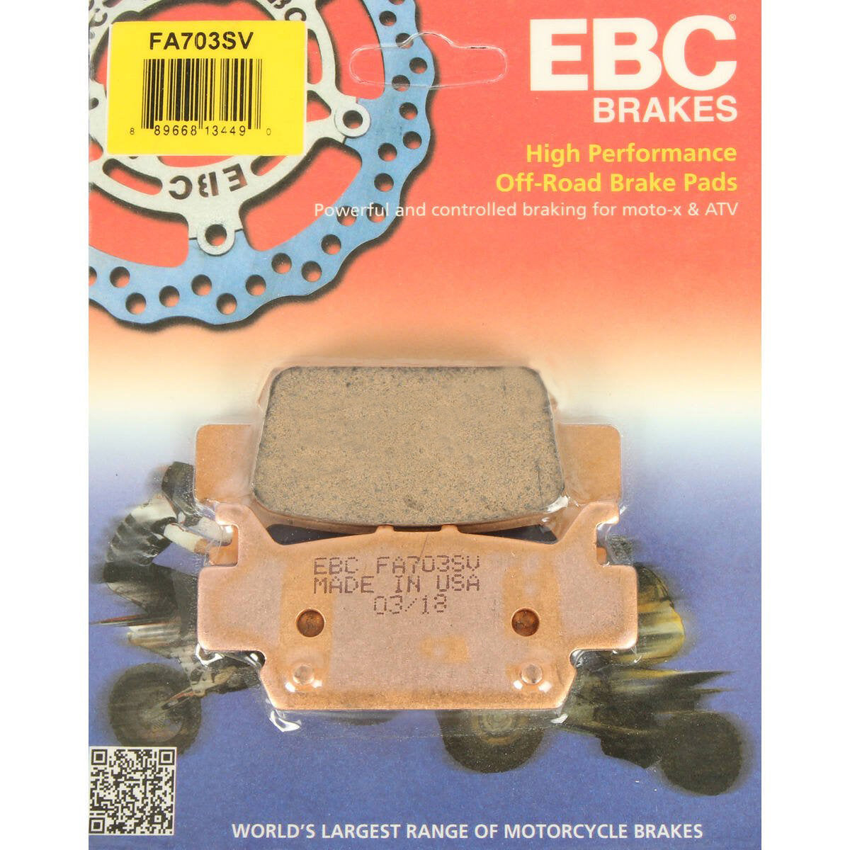 EBC Honda Pioneer 1000 SV Severe Duty Sintered Metal Brake Pads - Rear