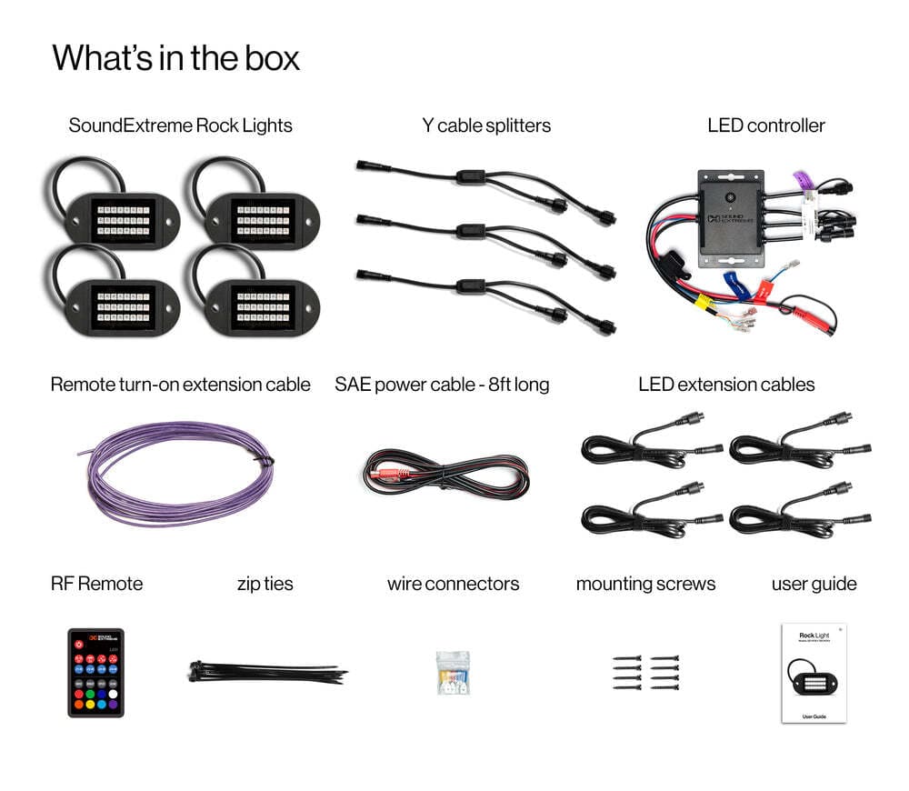 EcoXgear Extreme LED Rock Light 4 Pack Plus Controller