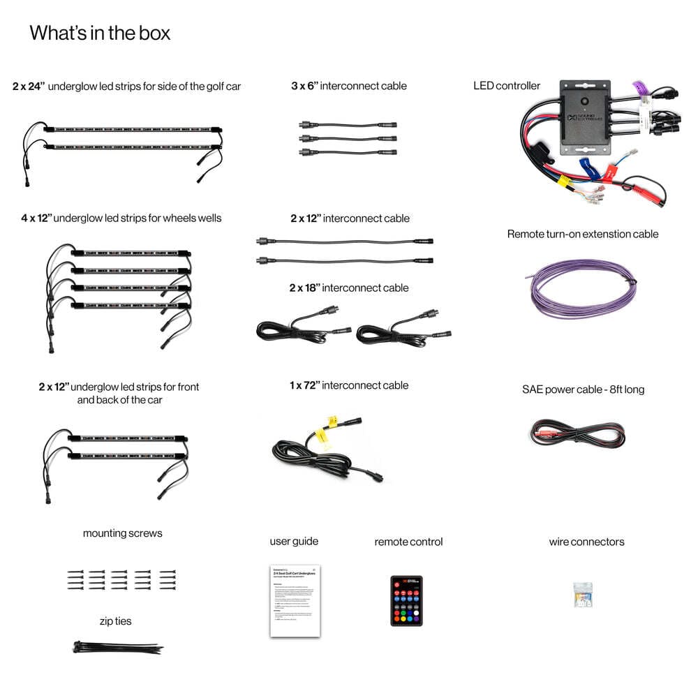 EcoXgear Extreme Strips - 2/4 Seat Cart + LED Controller