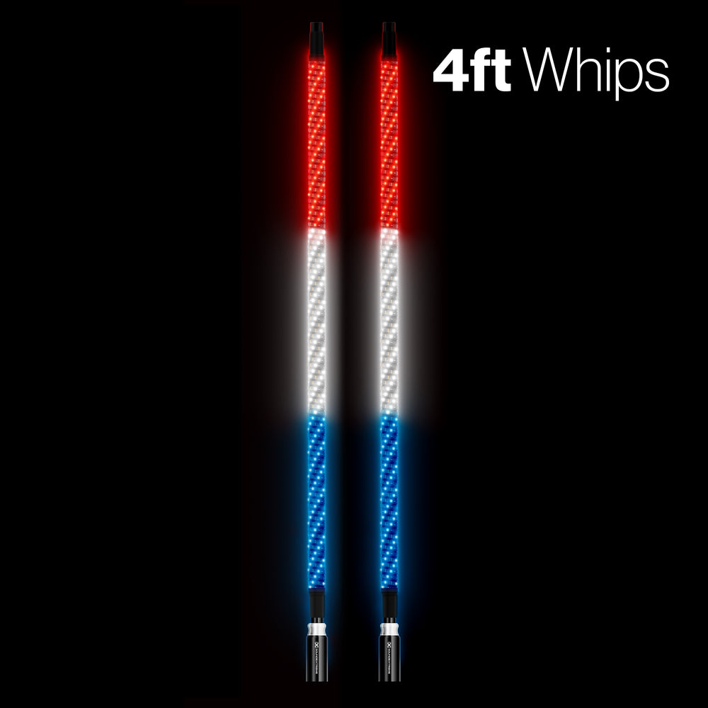 EcoXgear Extreme Whip Kit Qty 2 x 4 ft with LEDCast Controller