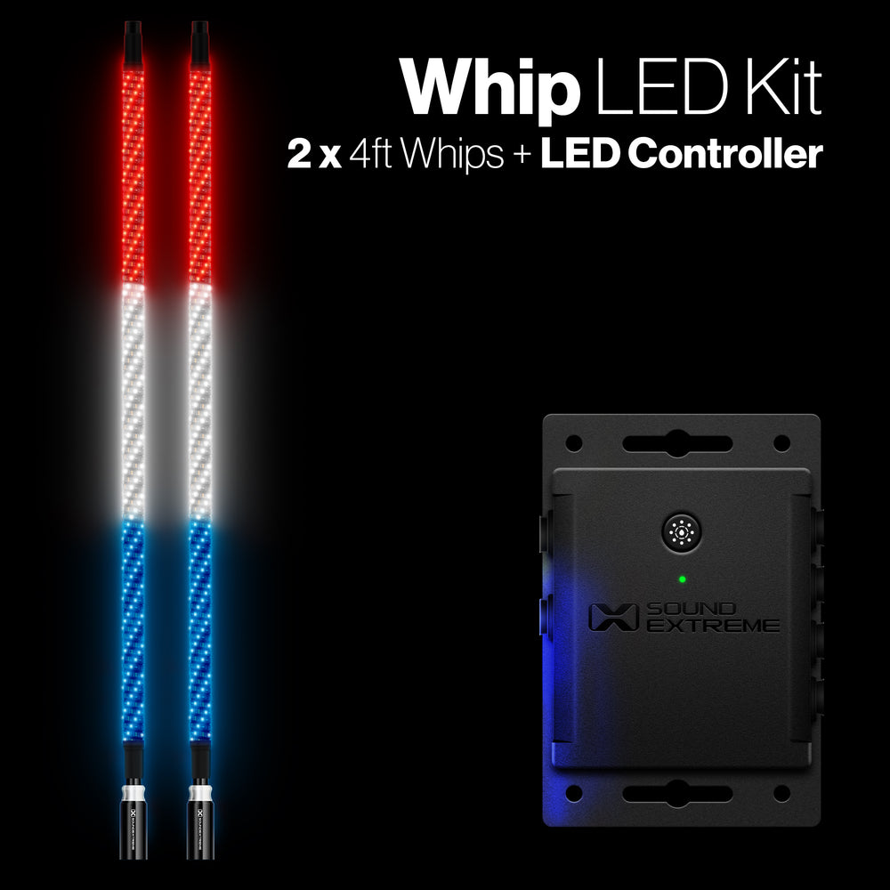 EcoXgear Extreme Whip Kit Qty 2 x 4 ft with LEDCast Controller