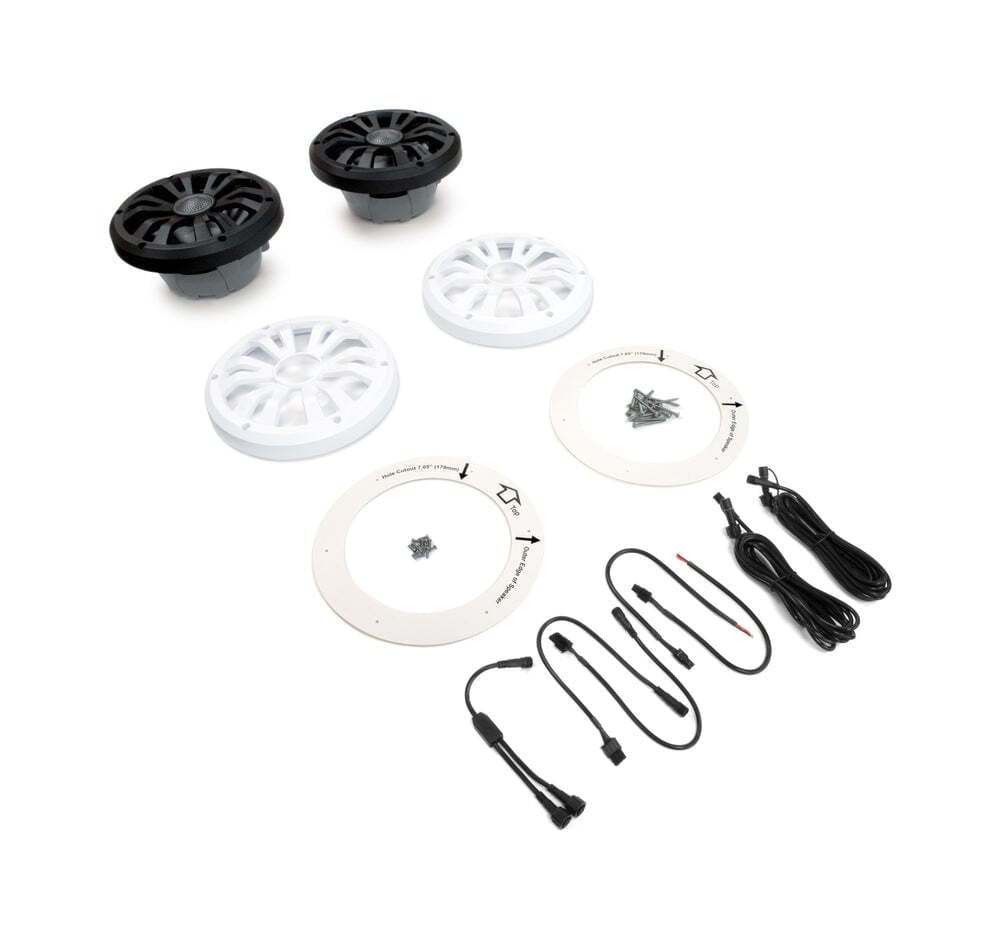 EcoXgear Marine Grade Wired Speaker 6.5" Pair with LED Cast