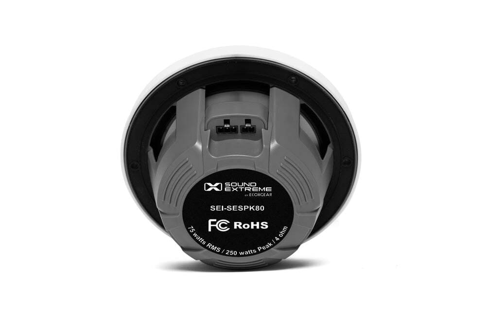 EcoXgear Marine Grade Wired Speaker 6.5" Pair with LED Cast