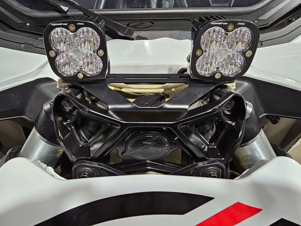 Elektric Offroad '17+ Can-Am Maverick X3 Upper Shock Mount Brace w/ Adjustable Light Mount Bracket - Black