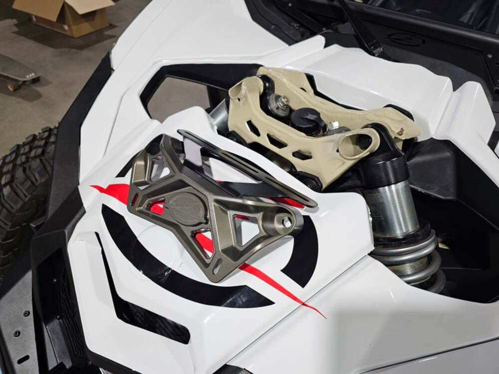 Elektric Offroad '17+ Can-Am Maverick X3 Upper Shock Mount Brace w/ Adjustable Light Mount Bracket - Gun Metal