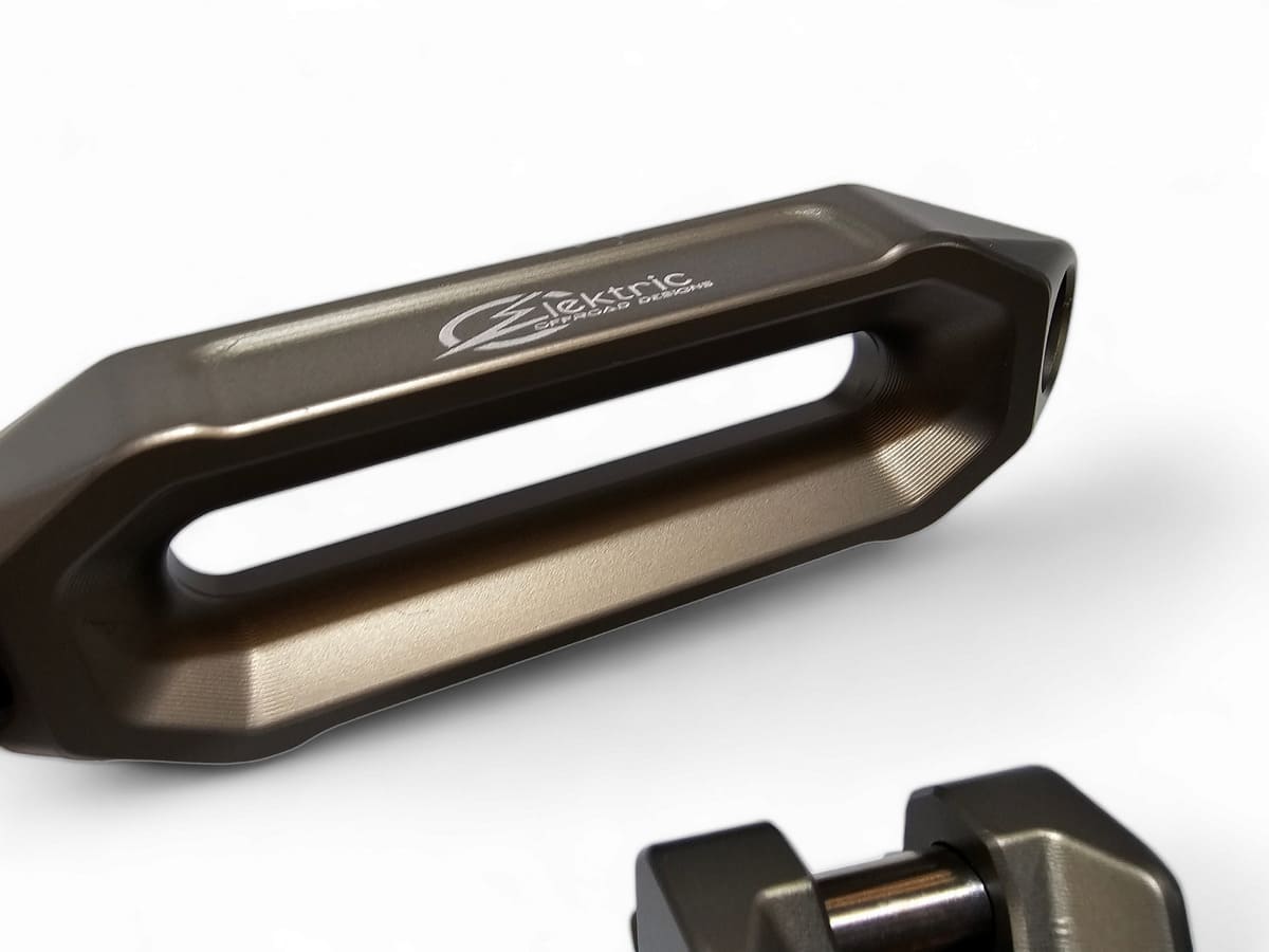 Elektric Offroad Designs UTV Winch Fairlead and Hook Gun Metal