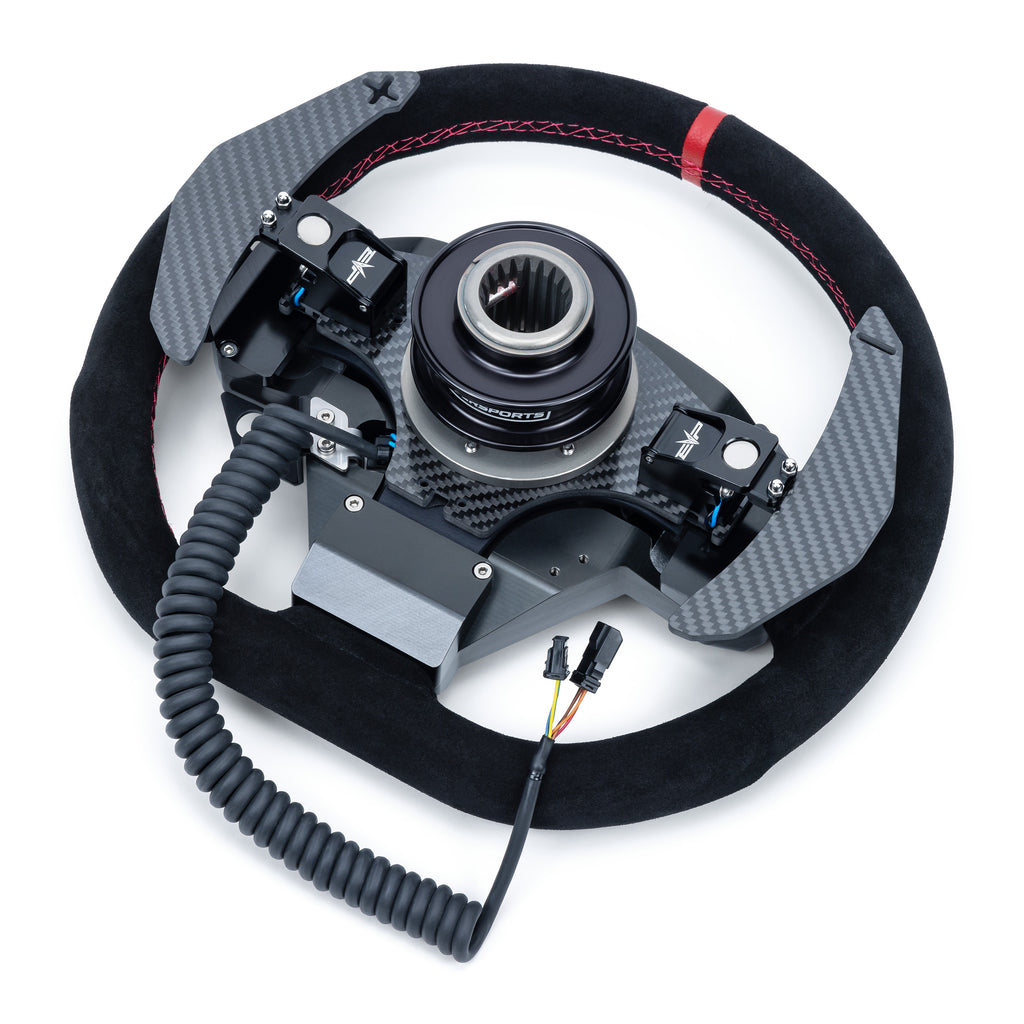 EVO Can-Am Maverick R Mode Steering Wheel w/ Carbon Fiber Paddles & Quick-Release Hub Adapter Kits